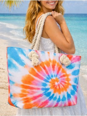 Canvas Tie Dye Print Shoulder Tote